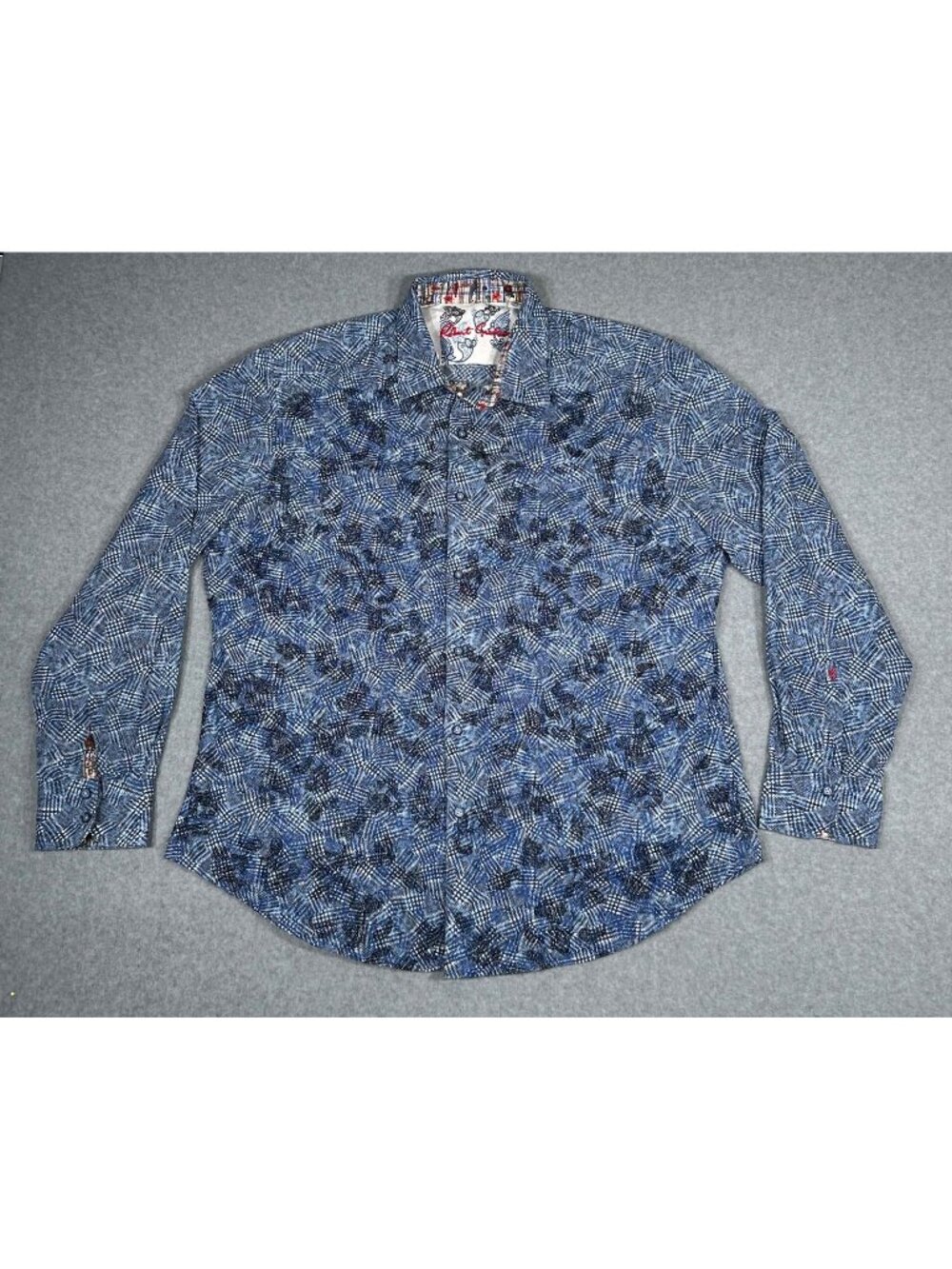 Robert Graham Byzantine Shirt Men's 2XL Blue Abstract Long Sleeve Flip Cuff - Picture 1 of 12
